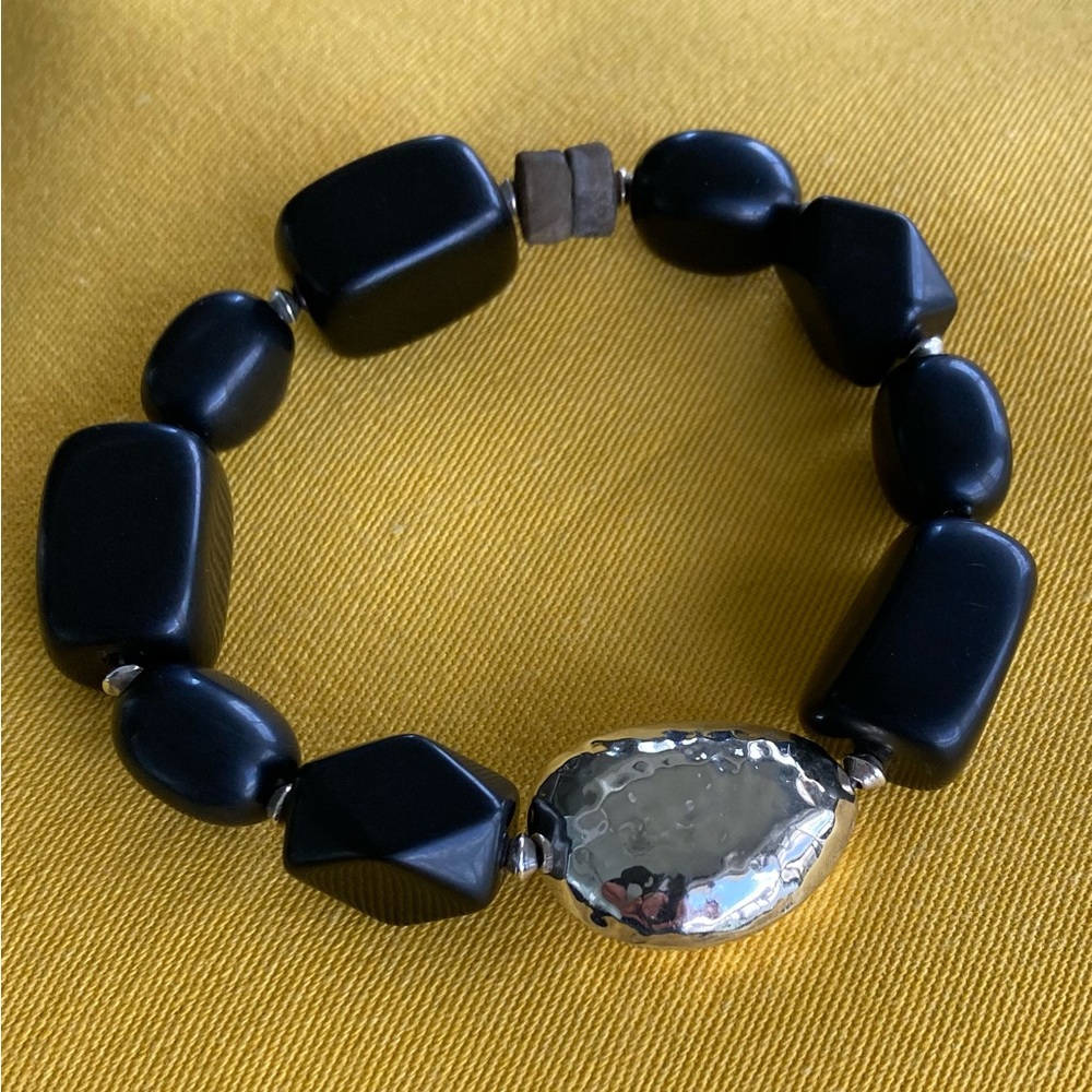 Silpada Black Quartz and Silver Magnetic Bracelet B1328 ~ Retired